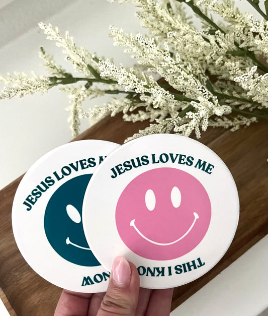 Jesus Loves Me Round Coaster