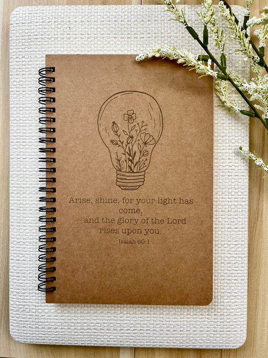 Isaiah 60:1 Engraved Notebook