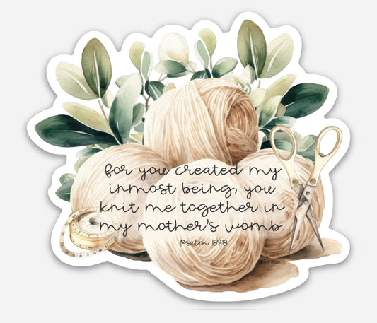 Psalm 139:13 Sticker