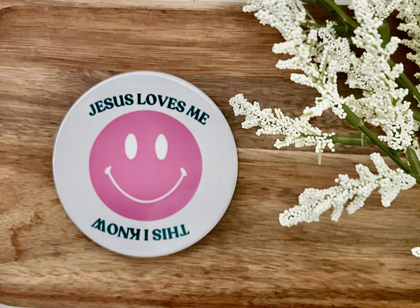 Jesus Loves Me Round Coaster