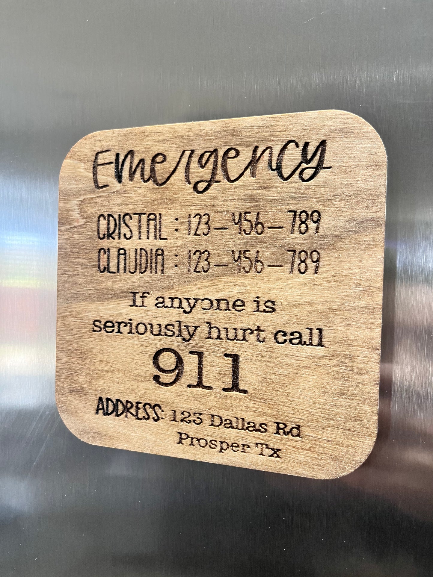 Emergency Contact Magnet